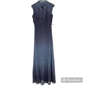 NWT Alex Evenings Purple Ombré Lace Maxi Gown Size 4